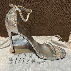 Stuart Weitzman Silver Stiletto Heels